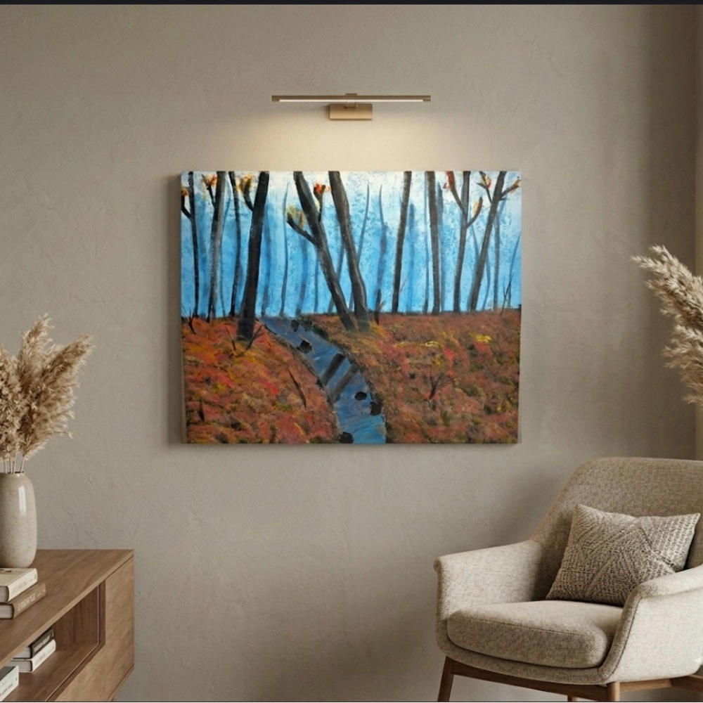 Autumn Forest Stream Canvas Art(16 in x 20 in)